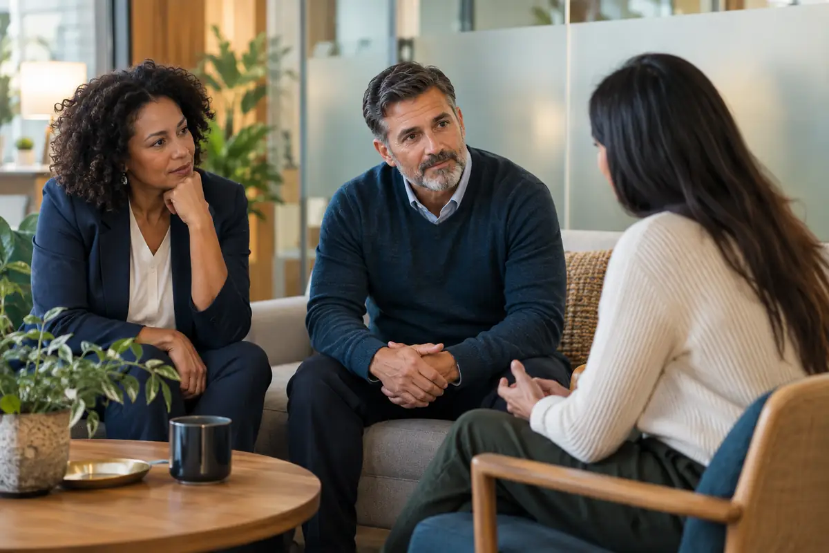 HR professionals in a confidential workplace consultation